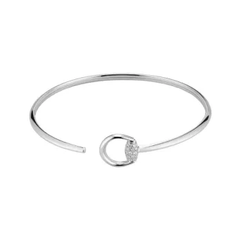 GUCCI 18K White Gold, Diamond Bangles Unisex Silver