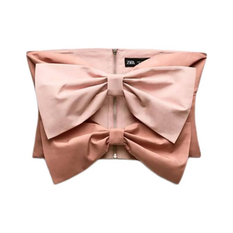 ZARA Strapless Top Women's Pink-0