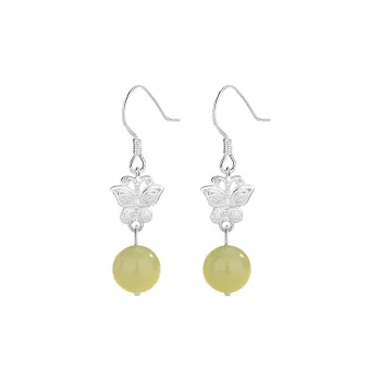 LAA Hetian Jade Earrings Green Jade Women's