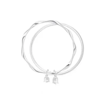 YUOFFICIAL 999 Fine Silver Bangles Unisex