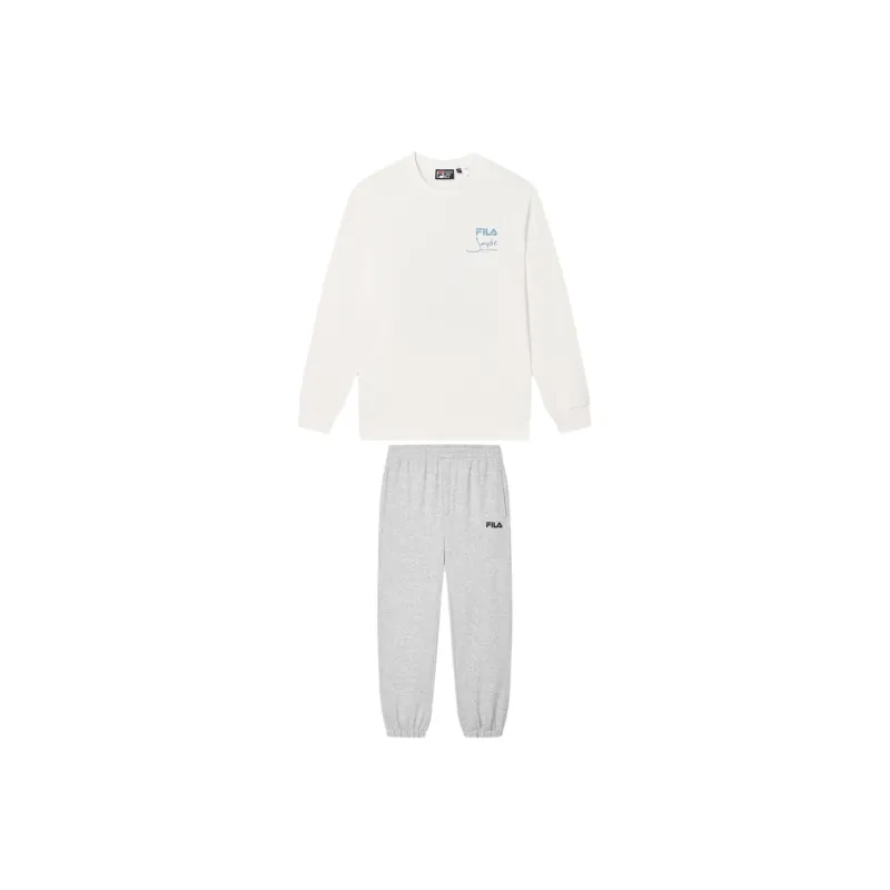 FILA Casual Sportswear Men Cloud White+Cloud Mist Heather Gray-0