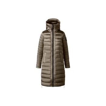 Canada Goose Roxboro Series Solid Color Hooded Mid-Length Down Jacket Women's Khaki