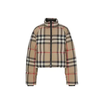 Burberry Women's Cropped Check Puffer Jacket