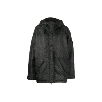 Moncler Leopard Print Padded Hooded Jacket