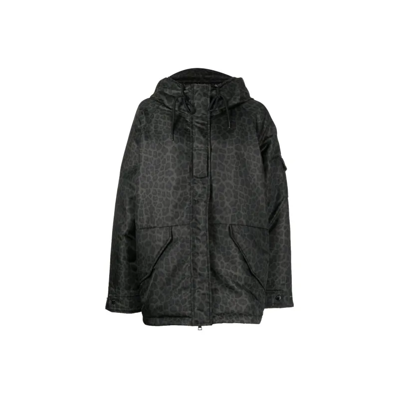 Moncler Leopard Print Padded Hooded Jacket-0