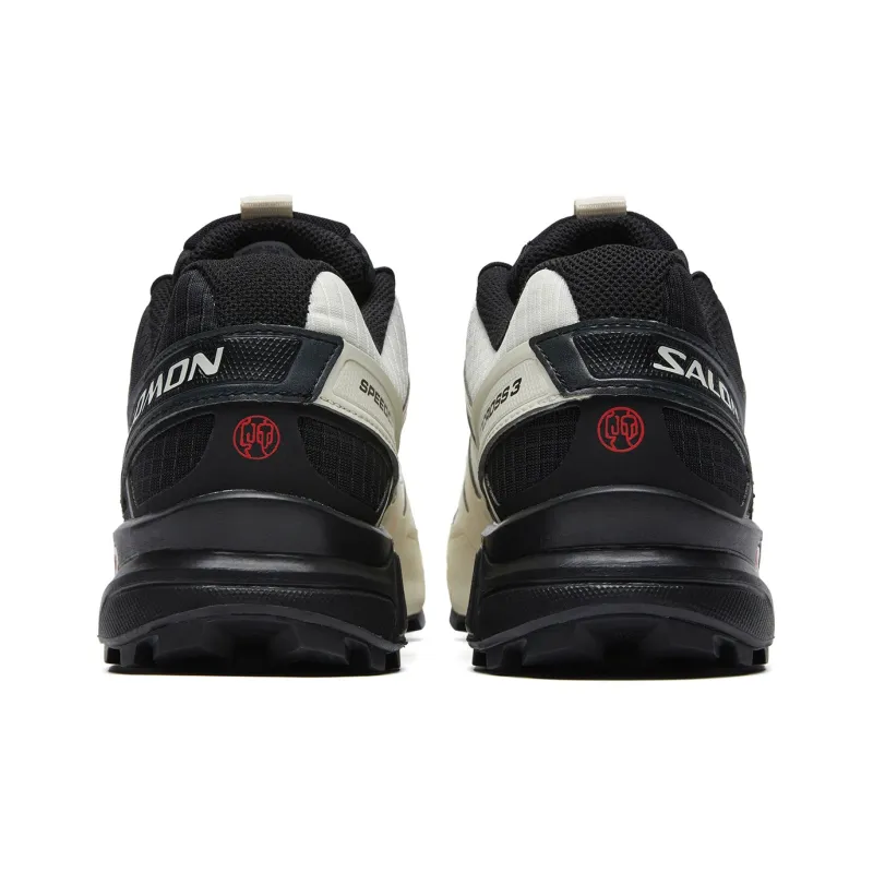 SALOMON Speedcross 3 Abrasion Resistant Coverage Impact Resistant Low Top Athletic Shoes Unisex Black Vanilla Fire Red-1