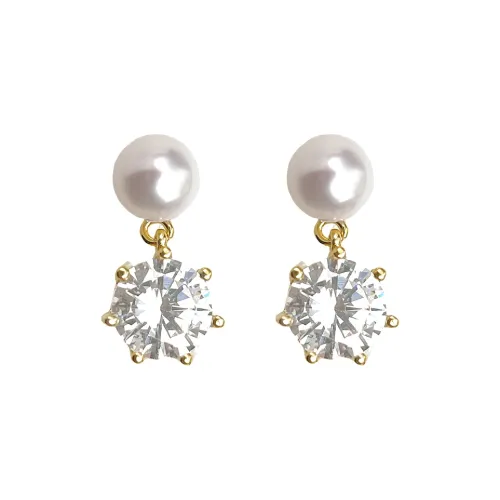 Lang Wind S925 Silver Stud Earrings Women's