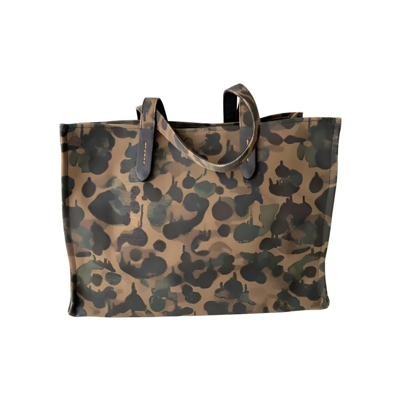 COACH Recycled Tote Canvas Bag Shopping Bag Tote Crossbody Bag Handbag Women's Colorful Army Green-2