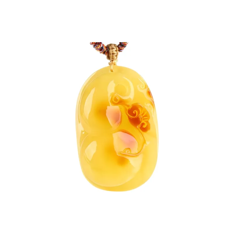 Oushuo Jewelry Amber Beeswax Necklaces Unisex-0