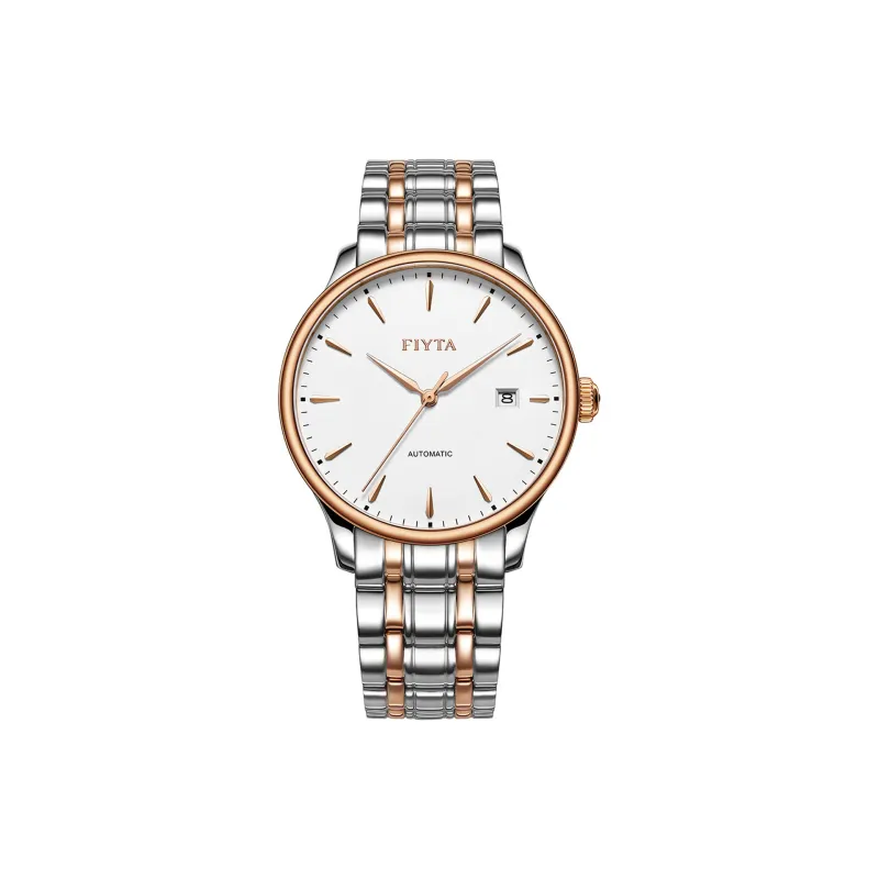 Fiyta Automatic Mechanical Movement Stainless Steel Strap Watch Men's Watches White Dial-0