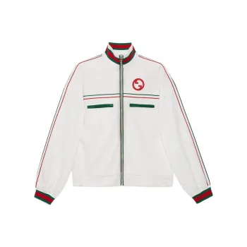 GUCCI Logo Embroidered Zip Up Jacket
