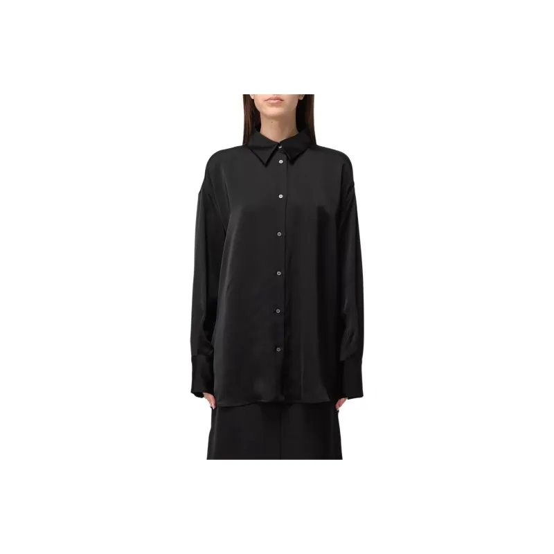 Fabiana Filippi Drop Shoulder Satin Elongated Shirt-0