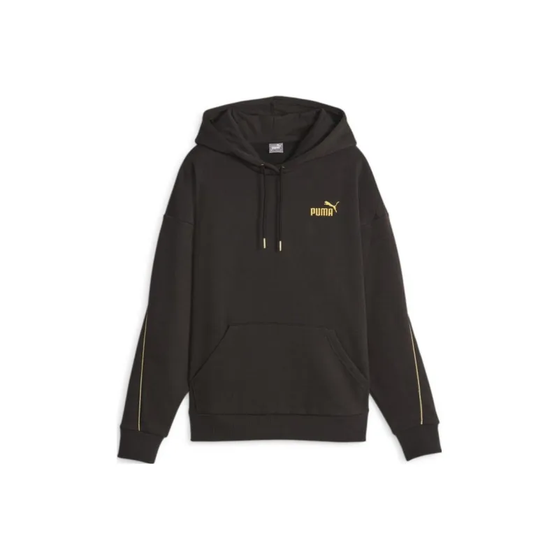 PUMA Essentials+ MINIMAL GOLD Hoodie Fleece Sweatshirt Women's Black-0