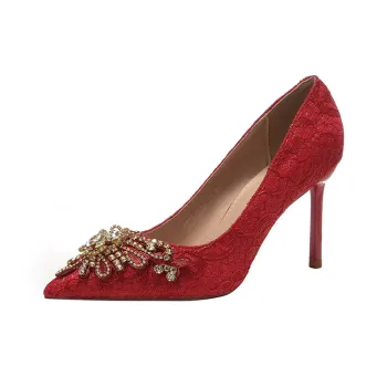 Zomila Slim Heel High Heels Women's Red