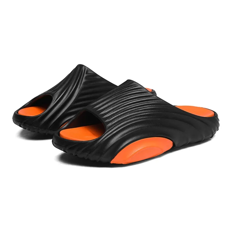 BEAR UNION Home Slippers Black Orange-1