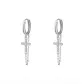 Fringe Cross Hoop Earrings (1 Pair)