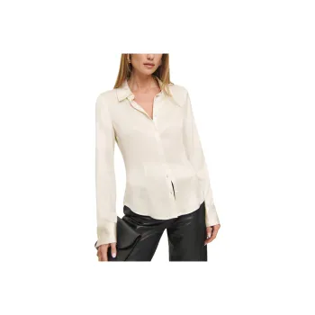 REFORMATION Jodie Satin Top Shirt Women's Cream