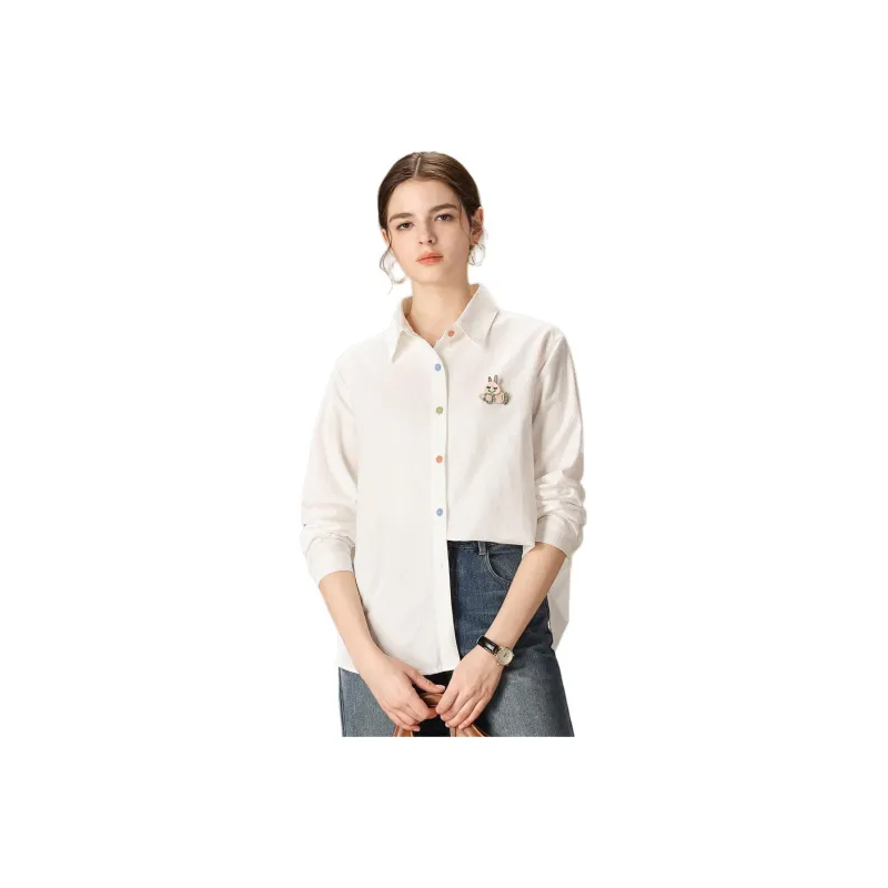 FENHONGMALI Shirt Women's White-0