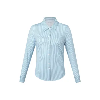 DEGRE ZERO Shirt Women's Soft Blue Stripes