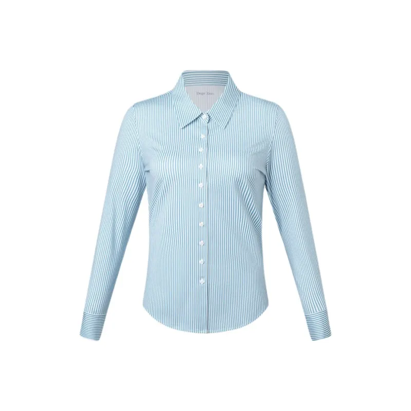 DEGRE ZERO Shirt Women's Soft Blue Stripes-0