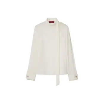 GUCCI Gg Georgette Tie Detailed Top