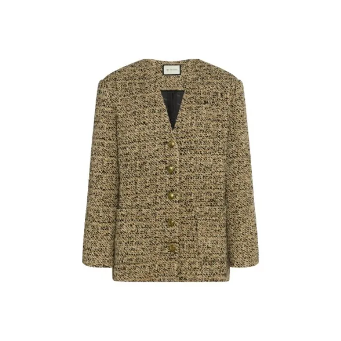MEIYANG Jackets Coats Women's Coffee Floral-0