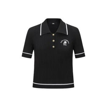 KARL LAGERFELD SS24 Polo Shirt Women's Black