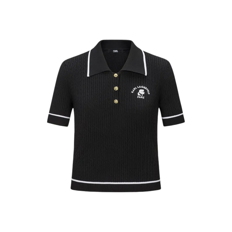 KARL LAGERFELD SS24 Polo Shirt Women's Black-0
