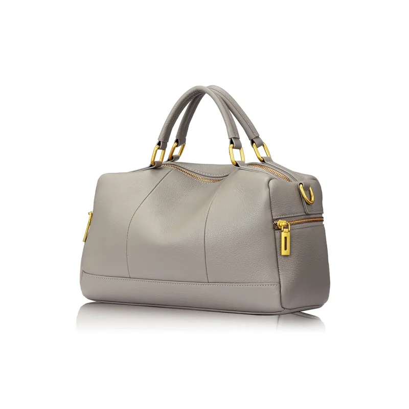 ROBERTA DI CAMERINO Cow Leather Mommy Bag Handbag Women's Black Gold/Elephant Gray-6