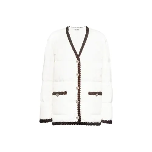 MIU MIU Collarless Down Jacket Women's White