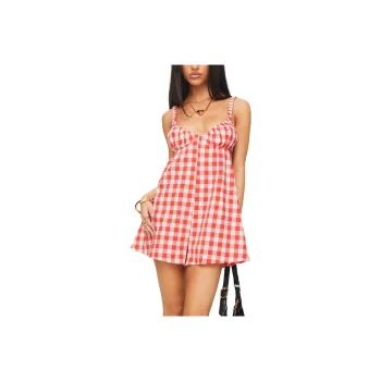 PRINCESS POLLY JORDA ROMPER Bodysuits Women's RED GINGHAM/Red Check