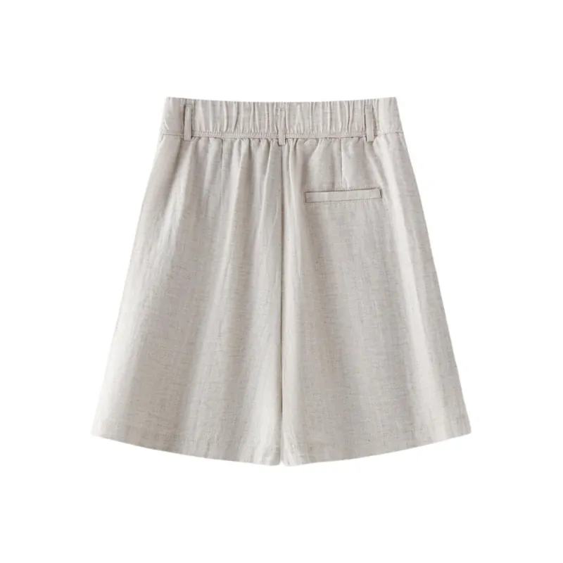 YIRANCHUN Casual Shorts Women's Beige Apricot-2