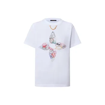 LOUIS VUITTON Travel Stamp Flower T Shirt