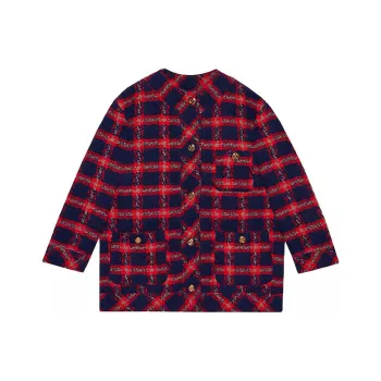 GUCCI Checked Tweed Oversized Jacket