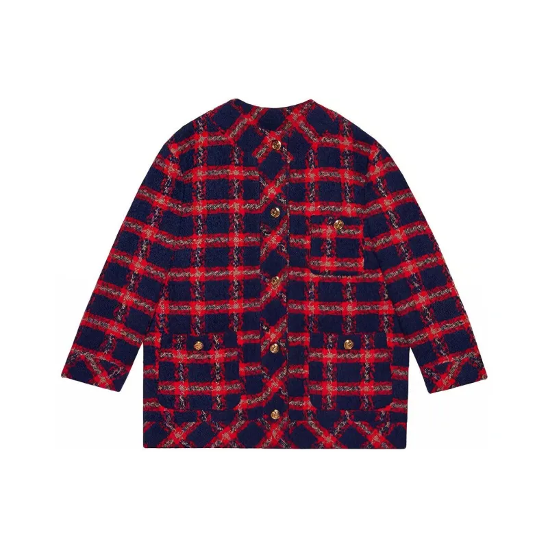 GUCCI Checked Tweed Oversized Jacket-0