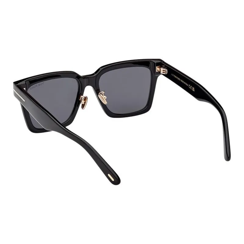TF Acetate Plate Frame Square Sunglasses Unisex Black-4