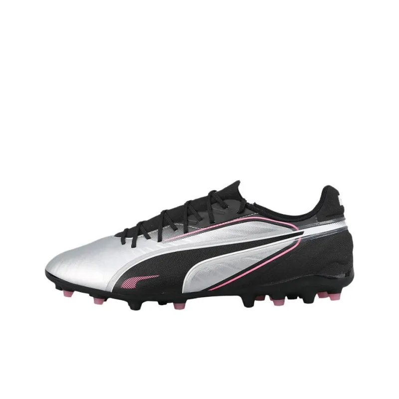 PUMA KING MATCH Anti Slip Wear Resistant Soccer Shoes Unisex Silver Gray-0