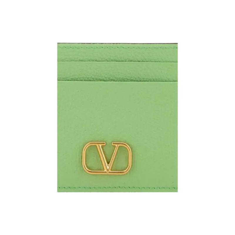 Valentino Leather Card Holder Women's Mint Green-2