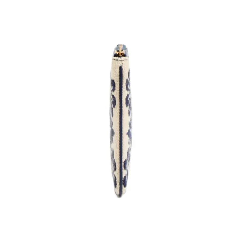 Valentino Vlogo Jacquard Fabric Clutch Women's Beige & Blue-2
