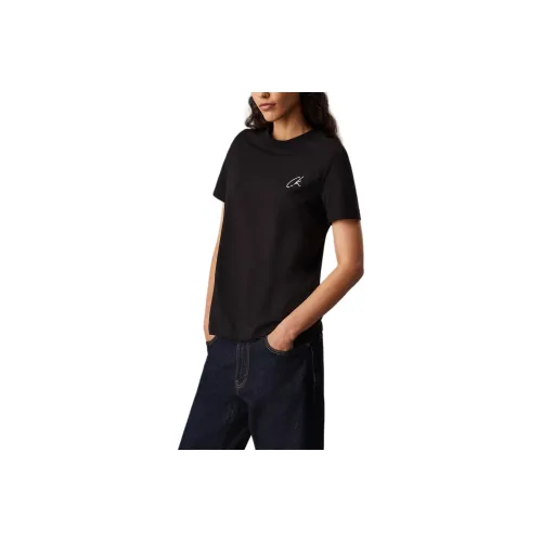 CALVIN KLEIN Regular T Shirt Women's Black Europe Version