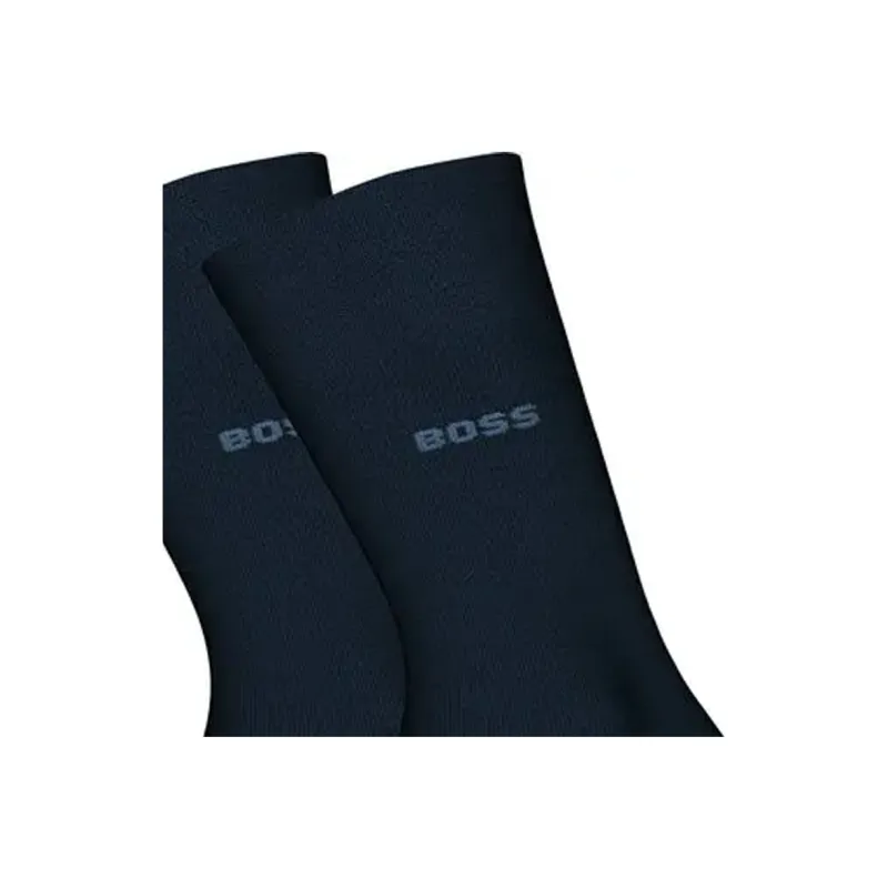 HUGO BOSS Mid Calf Socks Men's 2 Pack Marine Blue-2