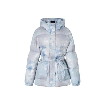 MEETLADY Gradient Hooded Loose Fit Down Jacket Women's Gradient Blue
