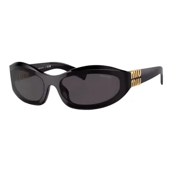 MIU MIU Plate Frame Cat Eye Sunglasses Women's Black