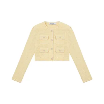 Self-portrait Jackets Coats Women's Cream Yellow