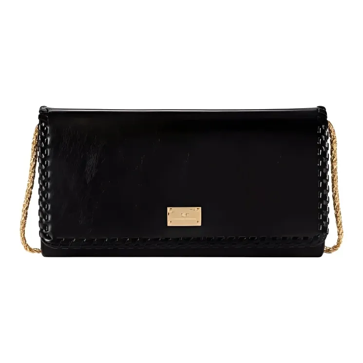 Elisabetta Franchi Polyester One Shoulder Crossbody Clutch Women's Black-0