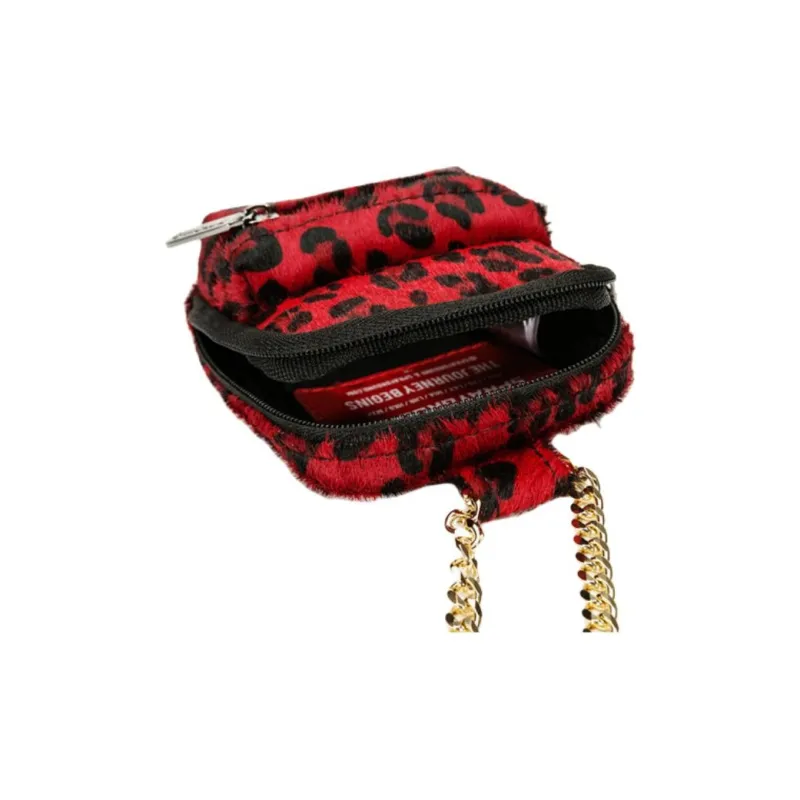 SPRAYGROUND Cow Leather Key Pouch Coin Purse Trumpets Unisex Red-2