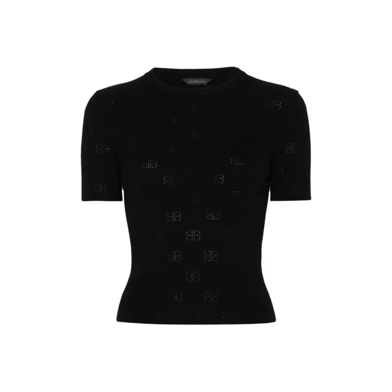 Balenciaga Crewneck Knitted Top-0