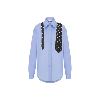MOSCHINO Tie Printed Curved Hem Shirt
