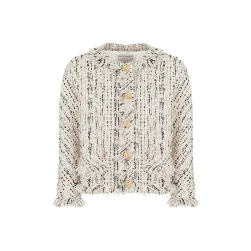 Alexander McQueen Tweed Round Neck Blazer