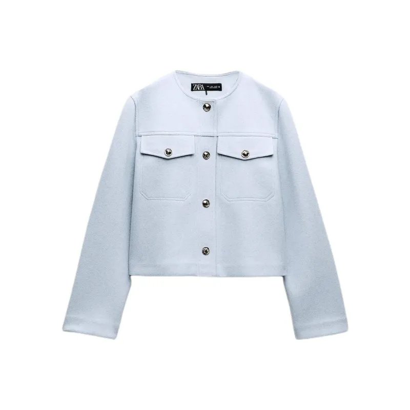 ZARA Jackets Coats Women's Sky Blue-0